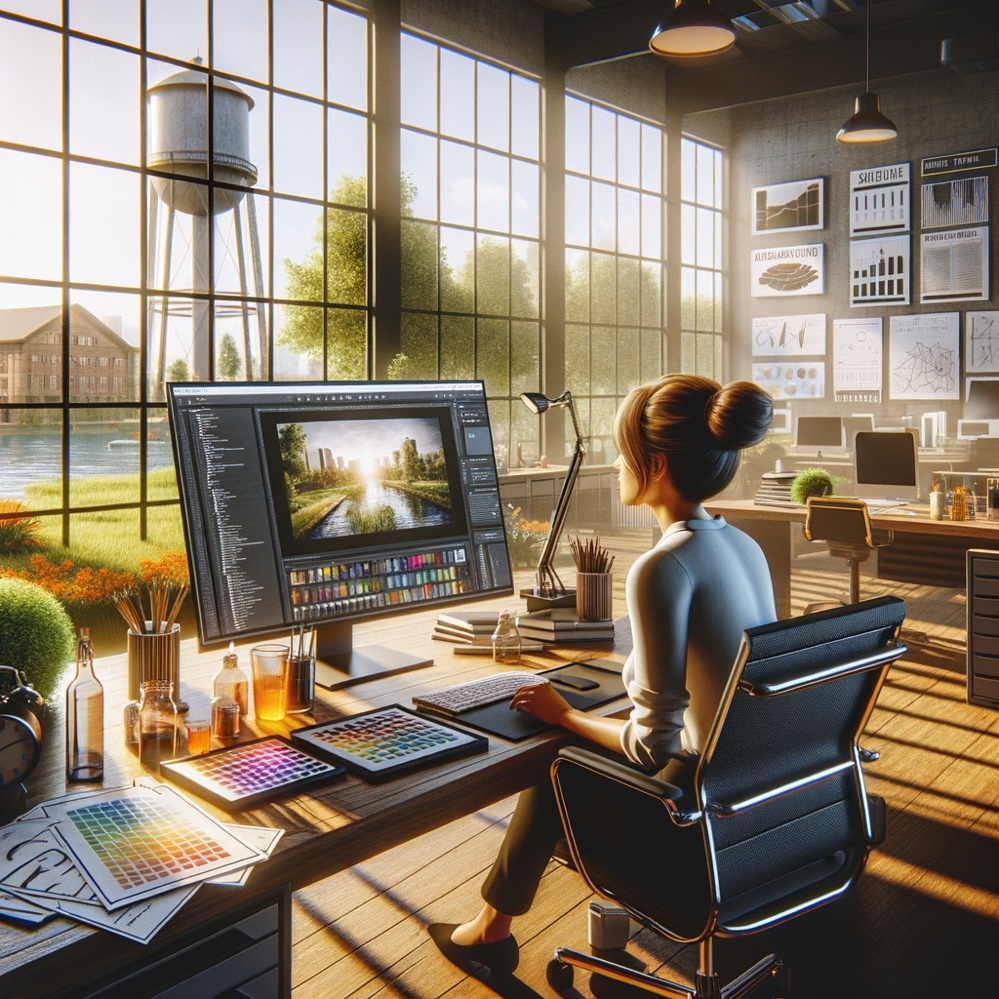 A concept image representing web design in Alabama