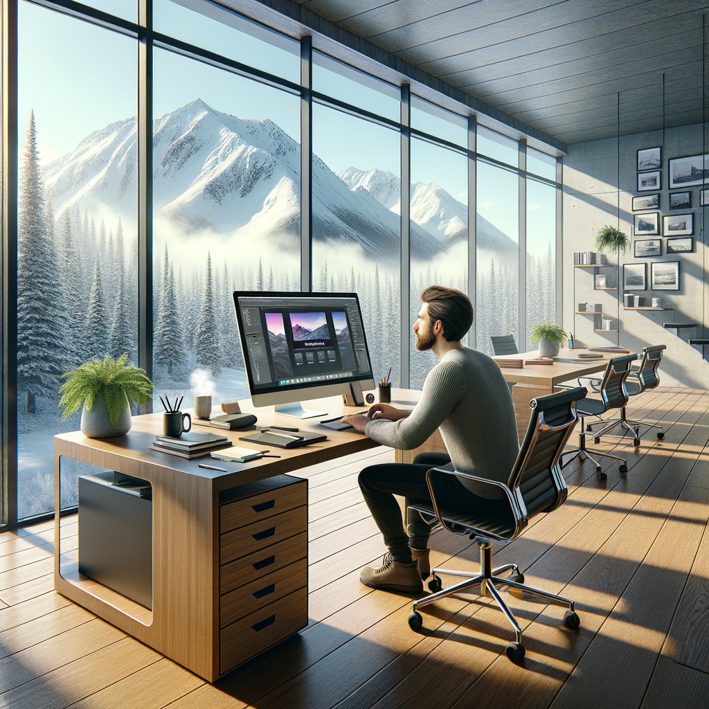 A concept image representing web design in Alaska