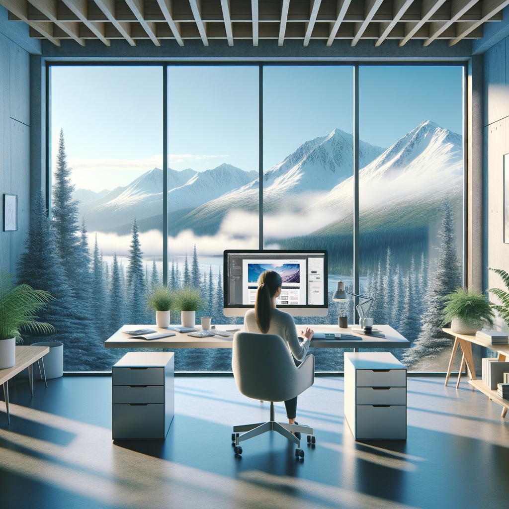 A concept image representing web design in Anchorage