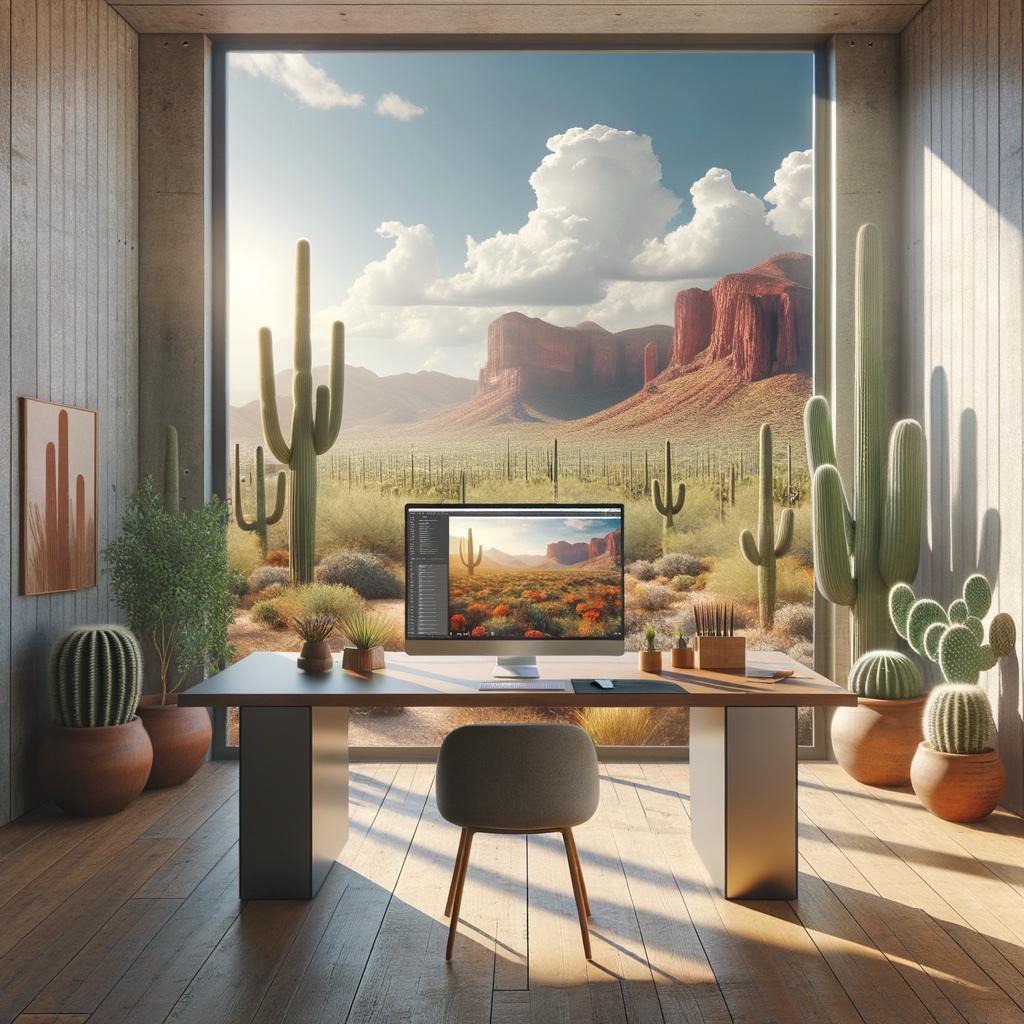 A concept image representing web design in Arizona