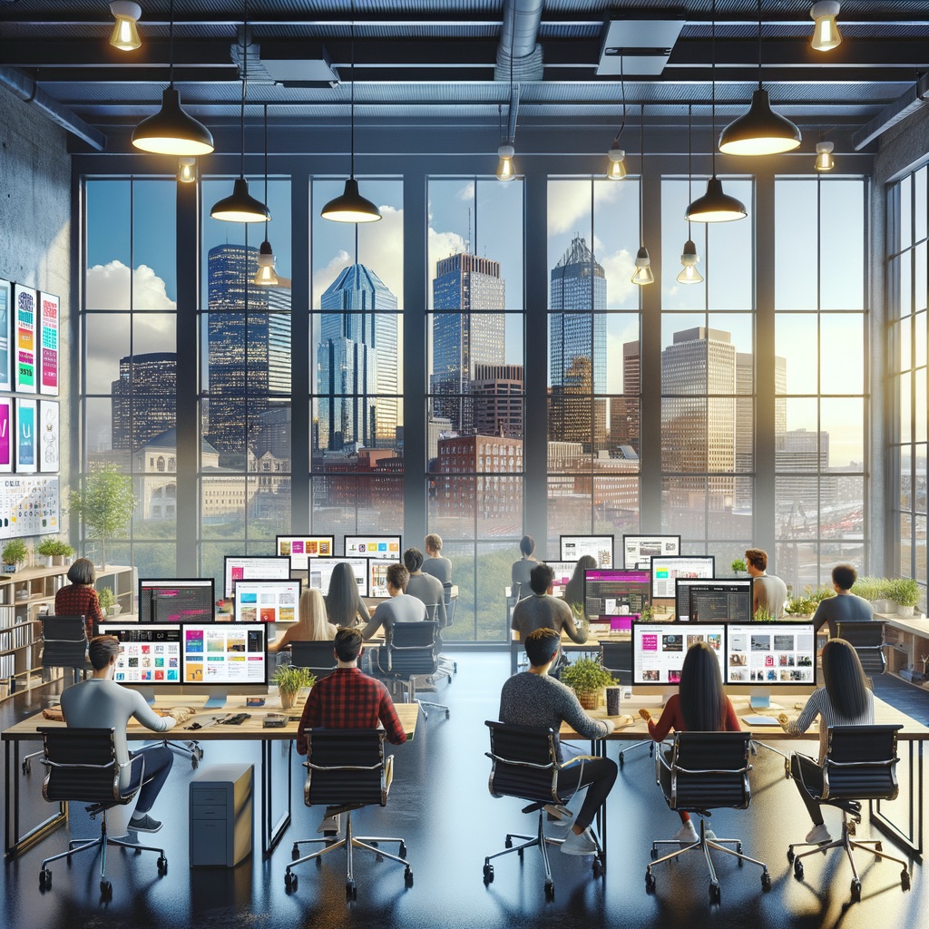 A concept image representing web design in Boston