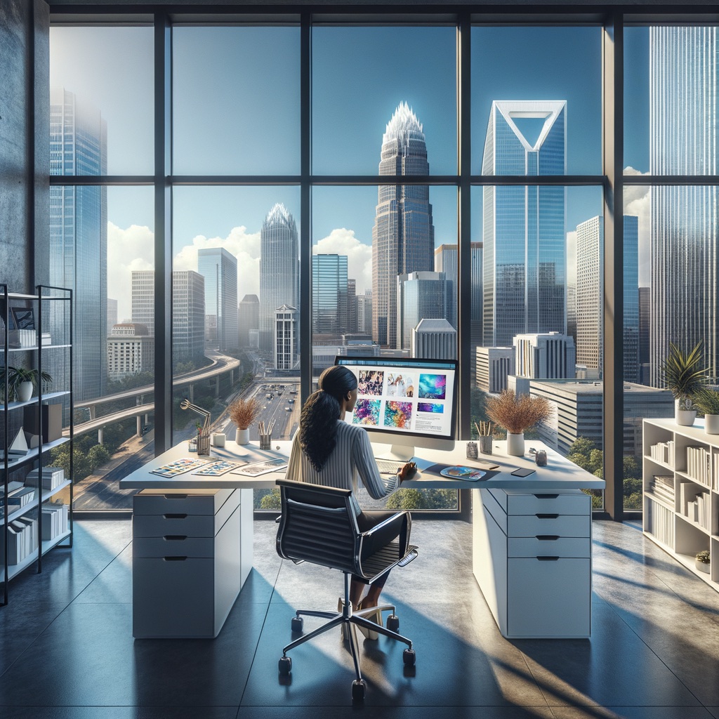 A concept image representing web design in Charlotte