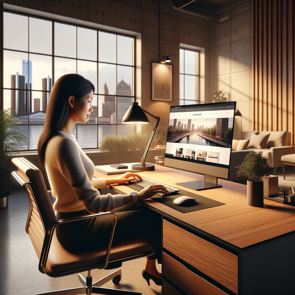 A concept image representing web design in Detroit