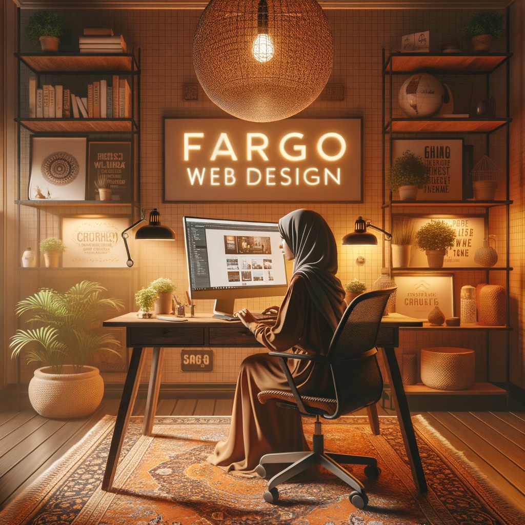 A concept image representing web design in Fargo