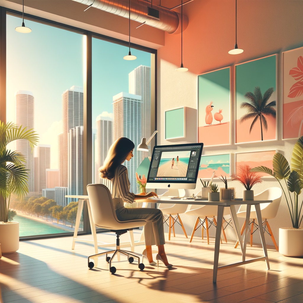 A concept image representing web design in Miami