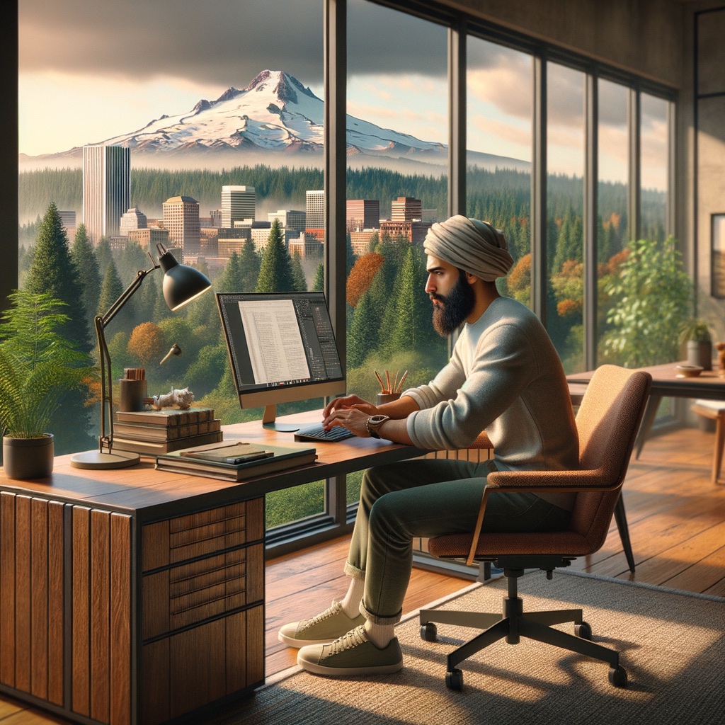 A concept image representing web design in Portland